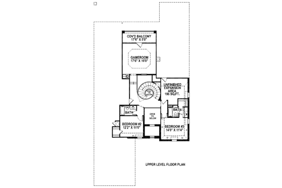 Floor Plan - Upper Floor for European House Plan #141-275 - 3 bed, 3.5 bath