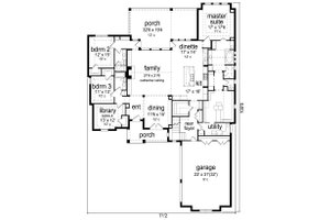 Floor Plan - Main Floor for European House Plan #84-602 - 3 bed, 4 bath