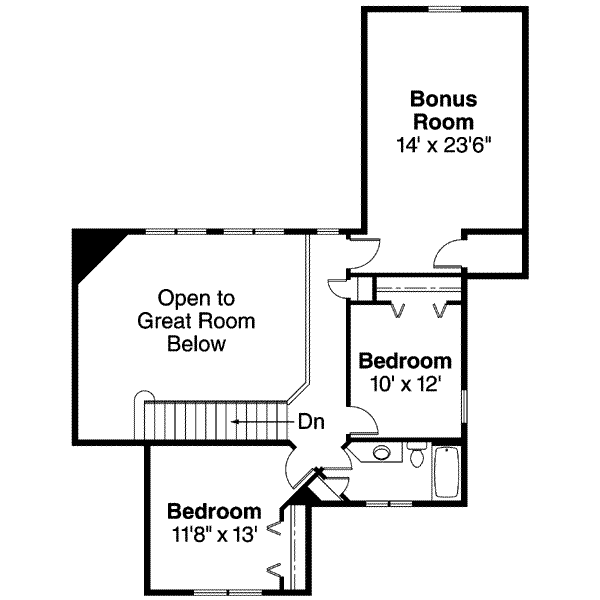 Traditional Floor Plan - Upper Floor Plan #124-596