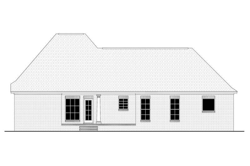 Architectural House Design - Exterior - Rear Elevation for European House Plan #430-61 - 3 bed, 2 bath