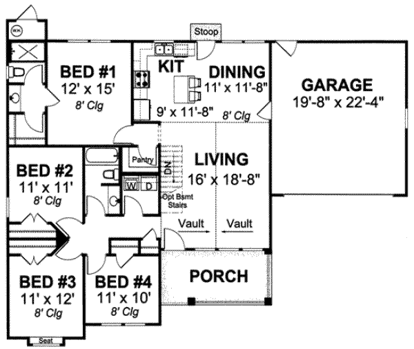 House Design - Craftsman Floor Plan - Main Floor Plan #20-1884