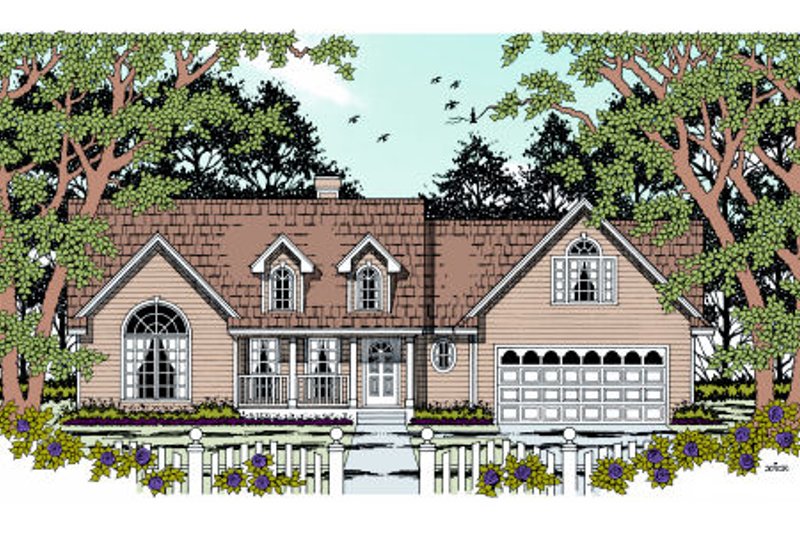 Country Style House Plan - 3 Beds 2 Baths 1577 Sq/Ft Plan #42-366