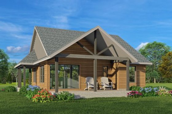 Exterior - Rear Elevation for Cottage House Plan #472-440 - 3 bed, 2 bath