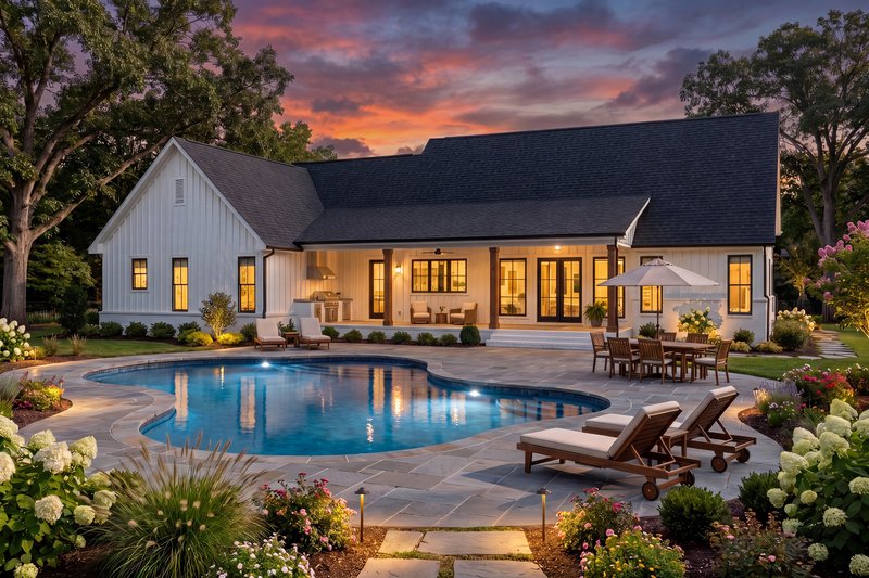 Dream House Plan - Exterior - Rear Elevation 2 for Farmhouse House Plan #430-436 - 3 bed, 2 bath