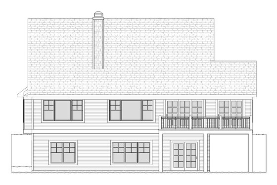 Exterior - Rear Elevation for Traditional House Plan #901-40 - 3 bed, 2.5 bath