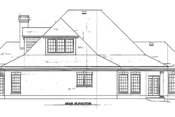 Exterior - Rear Elevation for Southern House Plan #410-146 - 4 bed, 3.5 bath