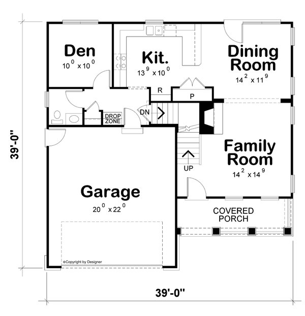 House Blueprint - Farmhouse Floor Plan - Main Floor Plan #20-1218