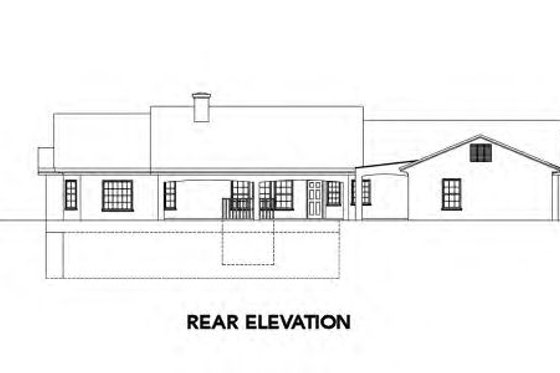 Exterior - Rear Elevation for Mediterranean House Plan #1-1109 - 5 bed, 3.5 bath