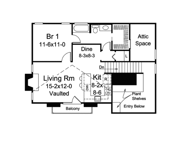 Floor Plan - Upper Floor Plan #57-596