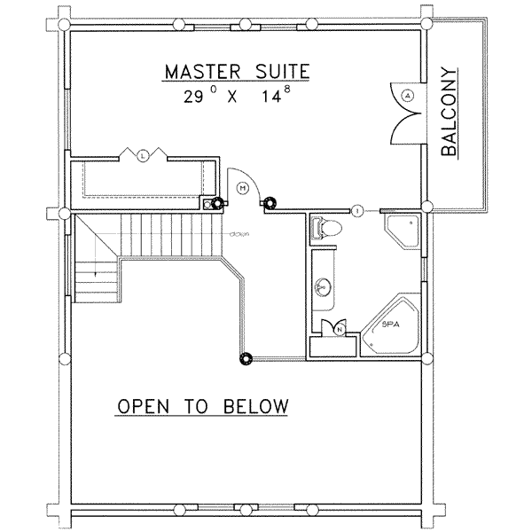 Home Plan - Log Floor Plan - Upper Floor Plan #117-409