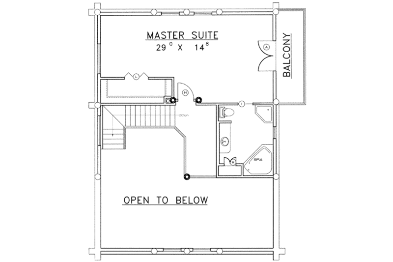 Dream House Plan - Floor Plan - Upper Floor for Log House Plan #117-409 - 4 bed, 3 bath