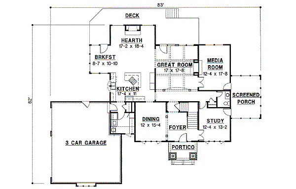 Modern Floor Plan - Main Floor Plan #67-598