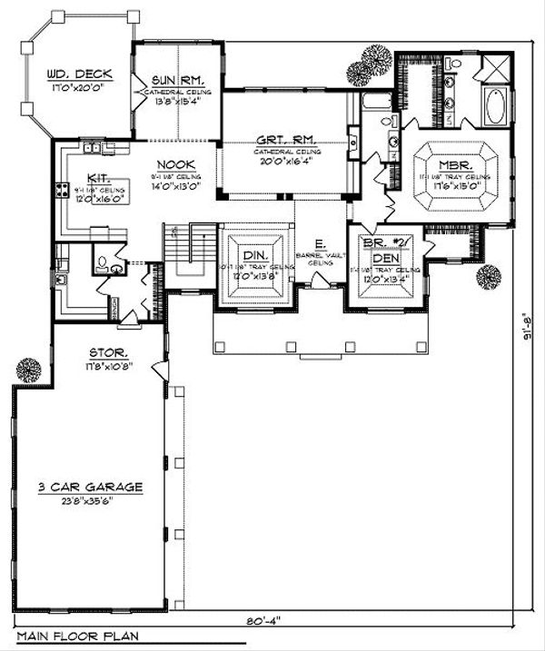 Traditional Floor Plan - Main Floor Plan #70-879