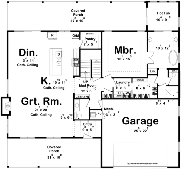 Dream House Plan - Farmhouse Floor Plan - Main Floor Plan #455-359