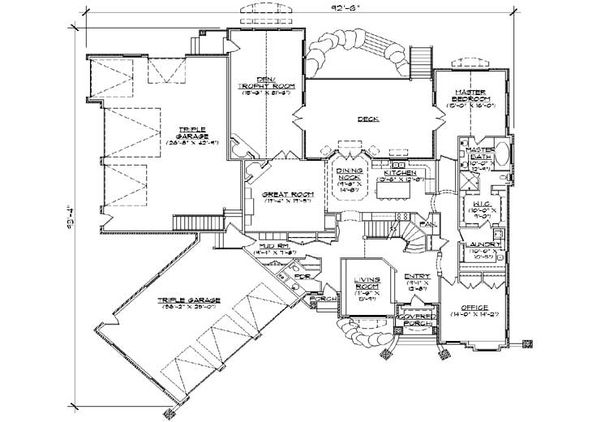 House Plan Design - European Floor Plan - Main Floor Plan #5-427