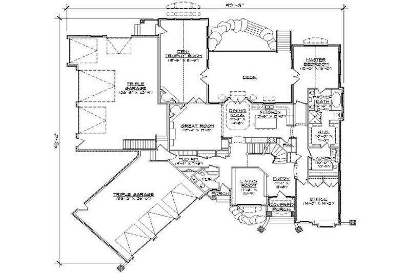 Home Plan - Floor Plan - Main Floor for European House Plan #5-427 - 4 bed, 4.5 bath