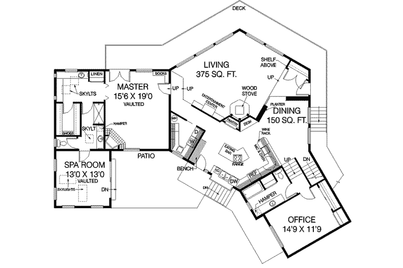 Home Plan - Floor Plan - Main Floor for Traditional House Plan #60-372 - 3 bed, 2.5 bath