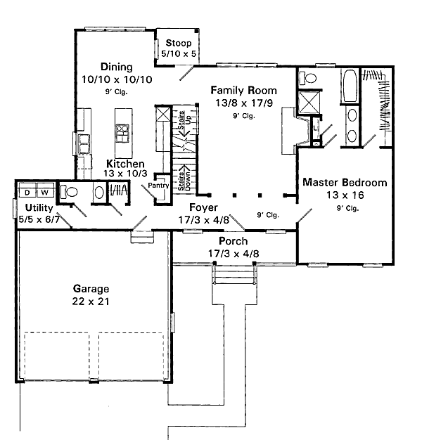Home Plan - Traditional Floor Plan - Main Floor Plan #41-123