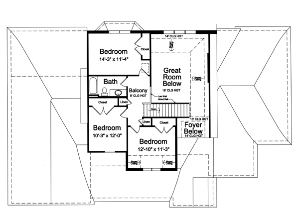 European Floor Plan - Upper Floor Plan #46-472