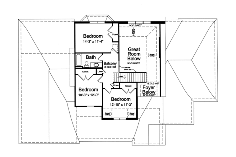 Dream House Plan - Floor Plan - Upper Floor for European House Plan #46-472 - 4 bed, 2.5 bath