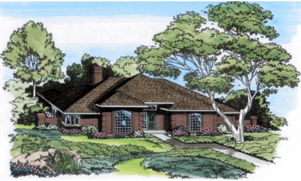Exterior - Front Elevation 2 for Traditional House Plan #312-458 - 4 bed, 3 bath