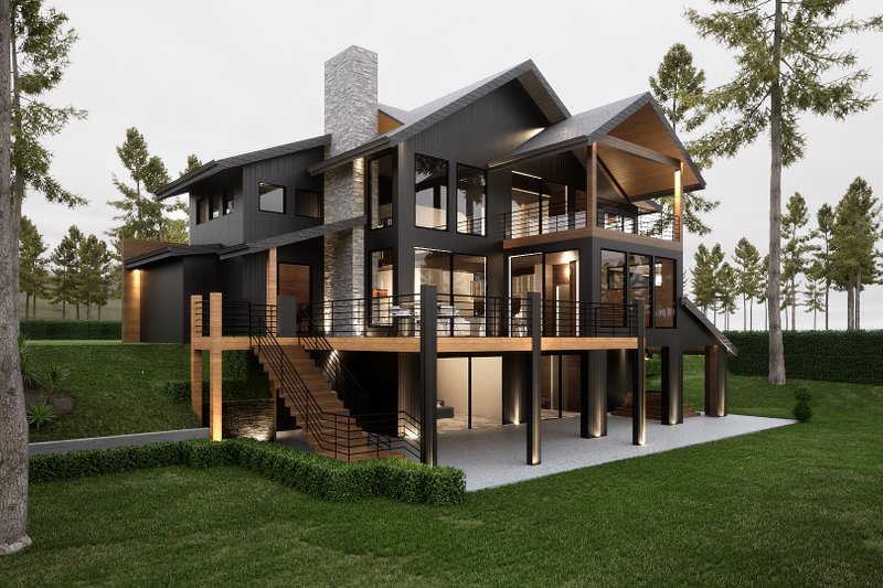 Dream House Plan - Exterior - Rear Elevation for Cabin House Plan #1066-253 - 5 bed, 4 bath