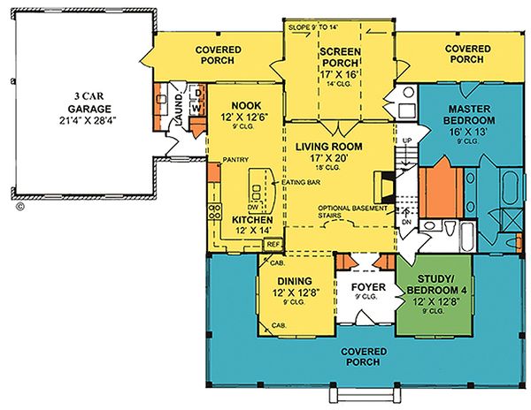 Architectural House Design - Country Floor Plan - Main Floor Plan #20-2041