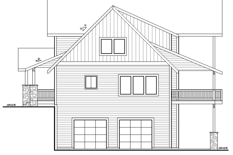 House Blueprint - Exterior - Other Elevation for Farmhouse House Plan #117-950 - 3 bed, 2 bath