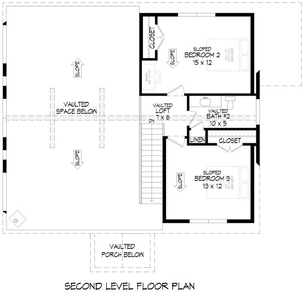 Architectural House Design - Country Floor Plan - Upper Floor Plan #932-1100