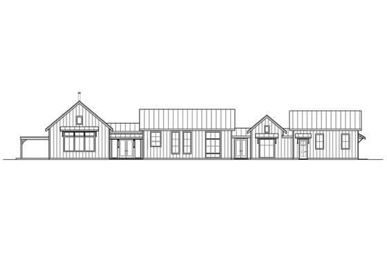 Exterior - Rear Elevation for Craftsman House Plan #124-1202 - 4 bed, 2 bath