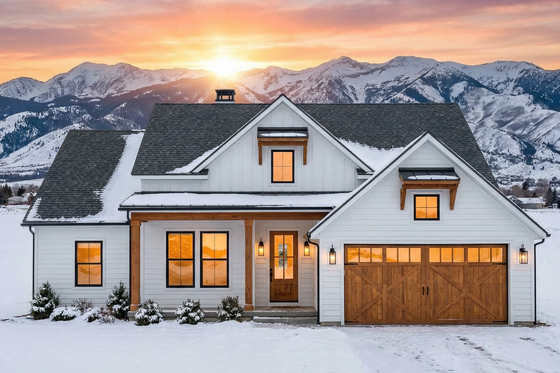 Exterior - Front Elevation 3 for Farmhouse House Plan #1096-108 - 4 bed, 2 bath