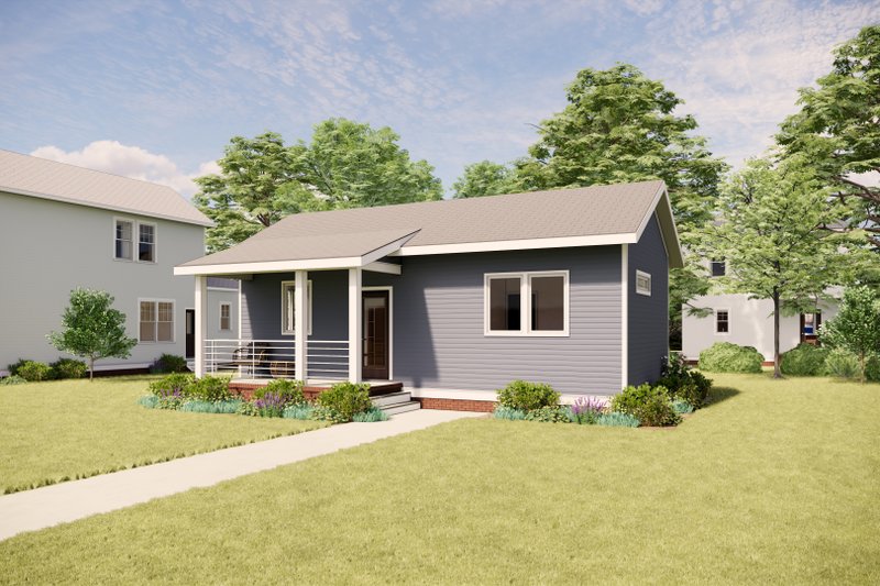 House Plan Design - Exterior - Front Elevation 2 for Bungalow House Plan #936-59 - 1 bed, 1 bath