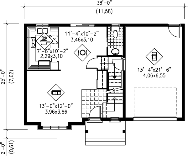 Dream House Plan - Traditional Floor Plan - Main Floor Plan #25-250