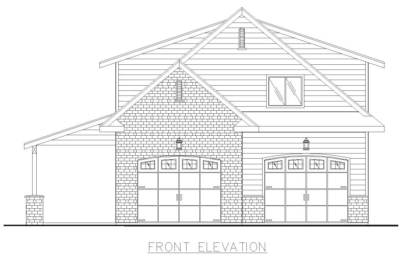 House Design - Exterior - Front Elevation 3 for Traditional House Plan #117-1070 - 2 bed, 1.5 bath
