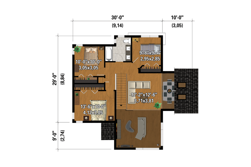 Architectural House Design - Floor Plan - Upper Floor for Cottage House Plan #25-4922 - 4 bed, 2 bath