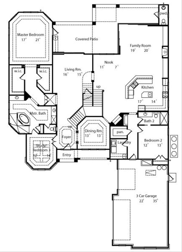 European Floor Plan - Main Floor Plan #417-424