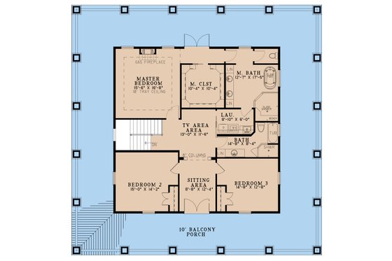 Floor Plan - Upper Floor for Farmhouse House Plan #923-243 - 3 bed, 2.5 bath
