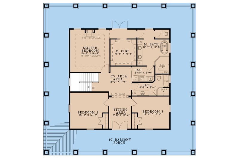 Home Plan - Floor Plan - Upper Floor for Farmhouse House Plan #923-243 - 3 bed, 2.5 bath