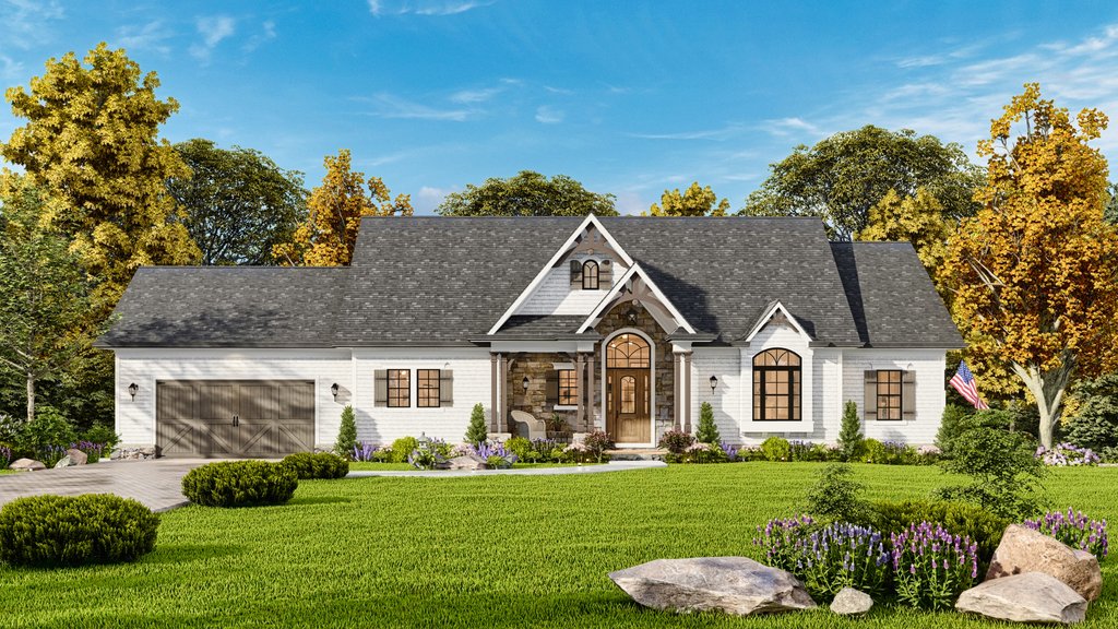 Exterior - Front Elevation 2 for Traditional House Plan #54-710 - 4 bed, 4 bath
