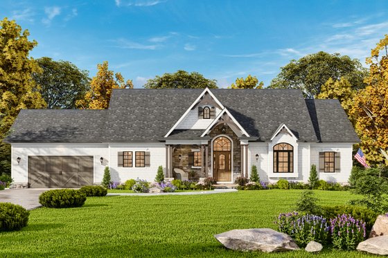 Exterior - Front Elevation for Traditional House Plan #54-710 - 4 bed, 4 bath