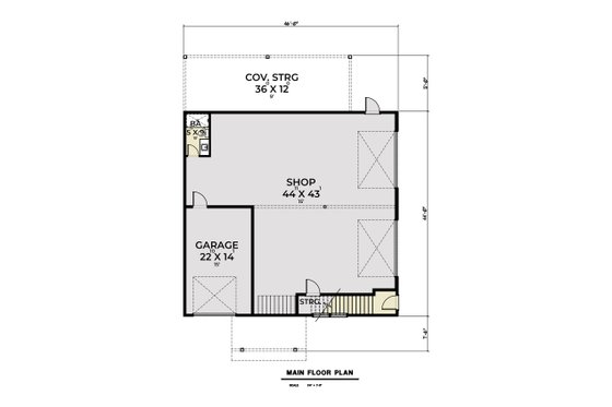 Floor Plan - Main Floor for Modern House Plan #1070-172 - 4 bed, 3 bath