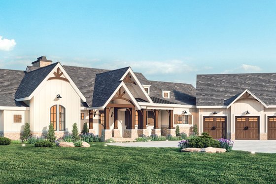 Exterior - Front Elevation 3 for Farmhouse House Plan #119-445 - 3 bed, 2.5 bath