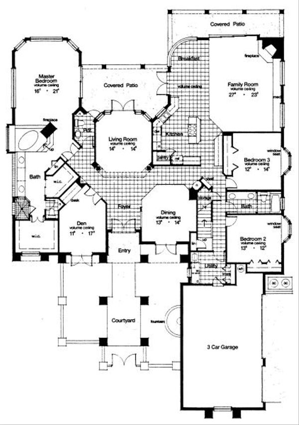 European Floor Plan - Main Floor Plan #417-421