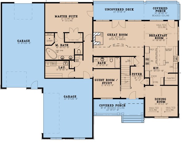 House Plan Design - Craftsman Floor Plan - Main Floor Plan #923-233