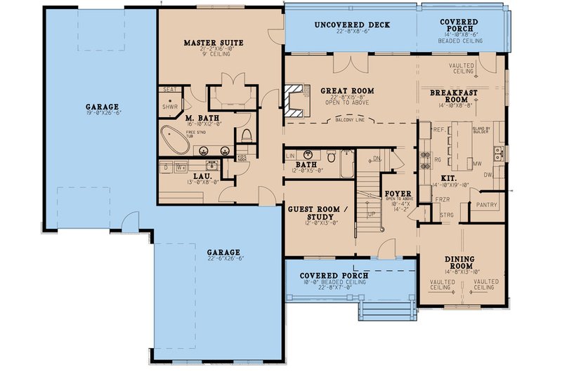Home Plan - Floor Plan - Main Floor for Craftsman House Plan #923-233 - 5 bed, 5.5 bath