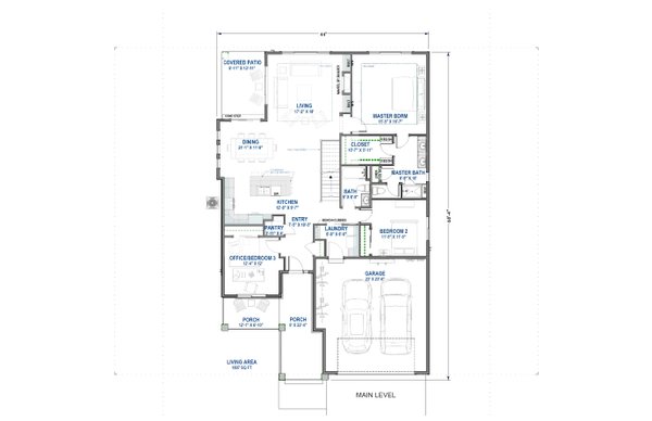 House Blueprint - Ranch Floor Plan - Main Floor Plan #1069-23