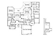 European Style House Plan - 3 Beds 3 Baths 2857 Sq/Ft Plan #411-476 