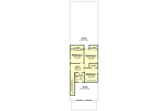 Floor Plan - Upper Floor for Cottage House Plan #430-117 - 4 bed, 2.5 bath