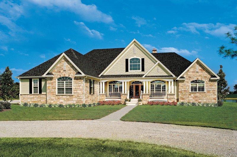 Architectural House Design - Country Exterior - Front Elevation Plan #929-13