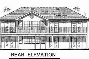 Exterior - Rear Elevation for European House Plan #18-9161 - 2 bed, 2 bath